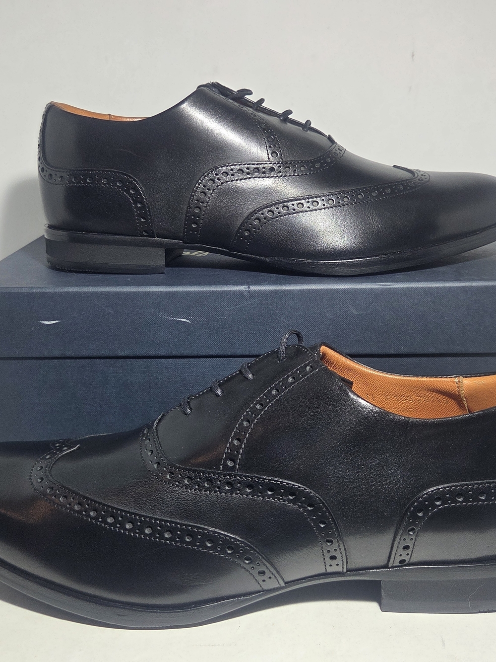 Wolf & Shepherd Senna Wingtip Dress Shoes Black Leather Men's 11 D New In Box